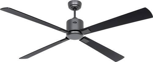 CasaFan Deckenventilator Eco Neo III WiFi Basaltgrau mit Flügeln in Schwarz/Teak und Fernbedienung - Bild 1
