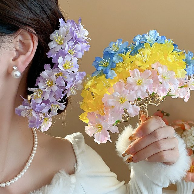 DooMei Haarspangen mit Blumen, Böhmischer Stil - Bild 1