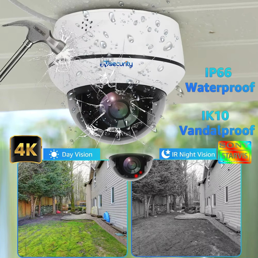 Zysecurity 8MP 4K PTZ WLAN Dome-Überwachungskamera in Weiß mit Sony Sensor, Personen- und Fahrzeugerkennung, Autoverfolgung sowie 2-Wege-Audio für Innen- und Außenbereiche - Bild 5