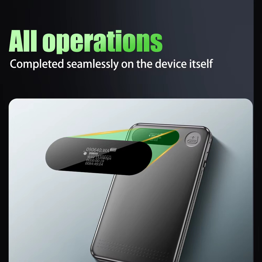 Famue Professioneller Sprachrekorder in Schwarz mit 360 Grad Mikrofon, Geräuschunterdrückung und USB-C Anschluss - Bild 4