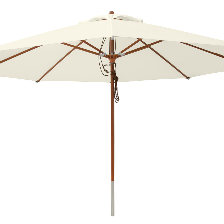 anndora Sonnenschirm Marktschirm Natural für Gastronomie, rund, Durchmesser: 400 cm, Farbe: beige/white, mit UV-Schutz und Winddach - Bild 1