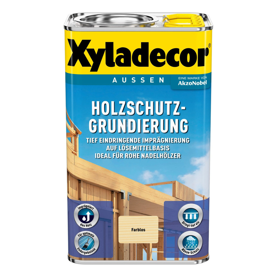 Xyladecor Holzschutz-Grundierung Transparent seidenmatt lösemittelbasiert wasserabweisend 2,5 l - Bild 2