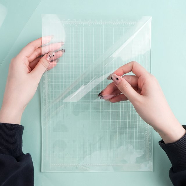 Transparente Photopolymer-Klebematte im A4-Format für Schablonenstempel und Kartenherstellung, wiederverwendbare Anti-Rutsch-Griffmatte aus Kunststoff - Bild 1