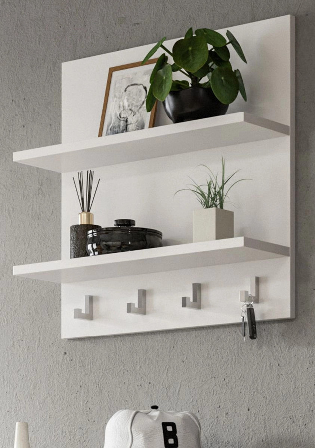Inn.Furn Wandregal SystemX mit Haken in Weiß, B/H: 52 x 52 cm - Bild 1