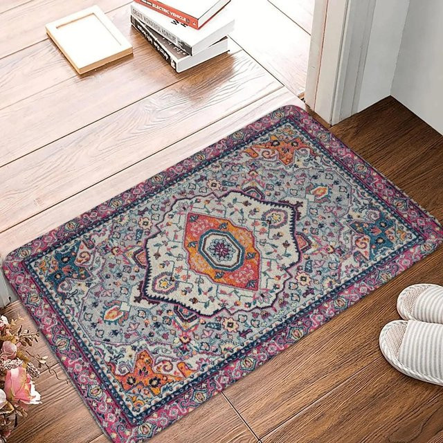 Marokkanische ethnische Teppiche für Badezimmer, Küche und Wohnzimmer, rutschfest und antibakteriell, mehrfarbig, B/T: 60 x 40 cm - Bild 1