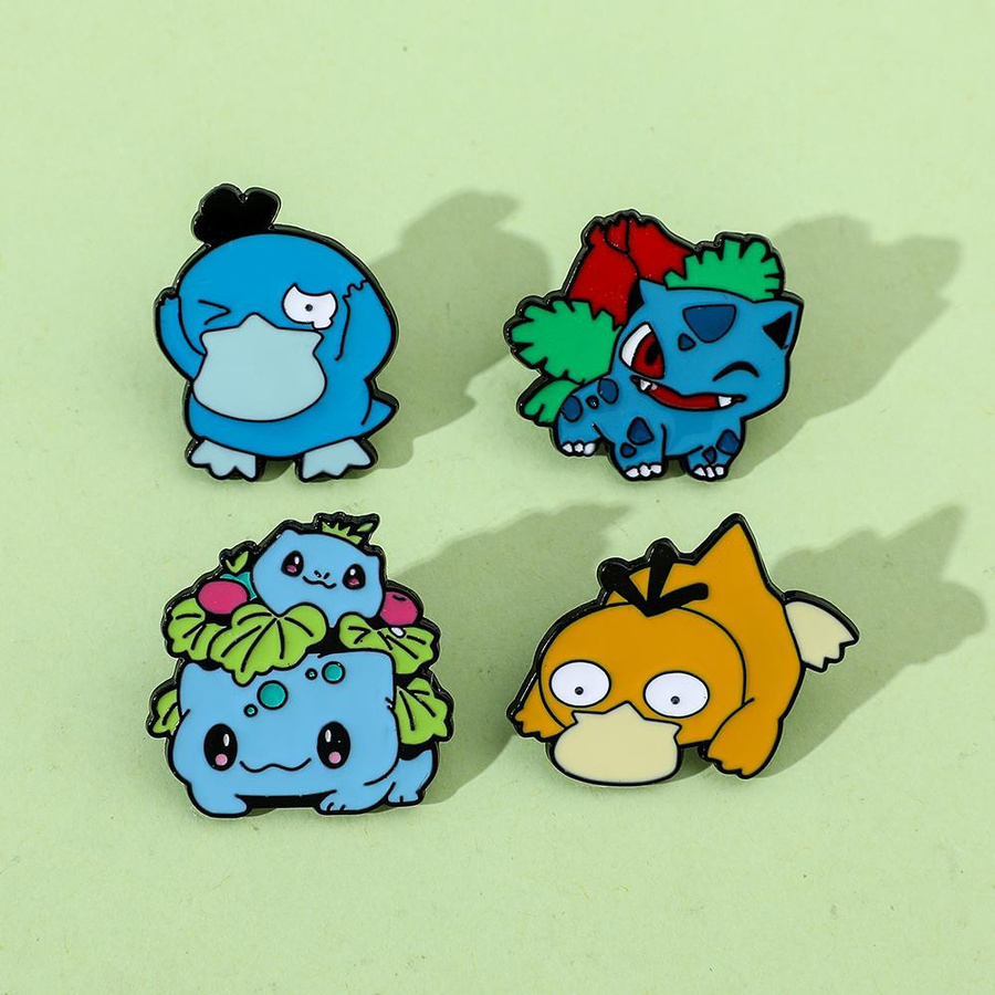 Yiran toy 1 Pokémon Emaille-Brosche Cartoon Psyduck Bisasam Pikachu Glurak - Bild 2