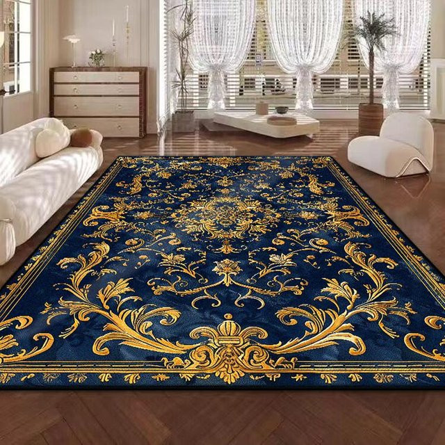 JGJG Teppich mit europäischem Blumendesign in Blau, rutschfest und pflegeleicht, B/T: 100 x 200 cm - Bild 1