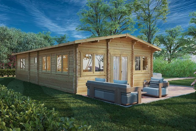 Blockhaus Valencia mit zwei Schlafzimmern 6 x 11 m als großes Gartenhaus - Bild 1