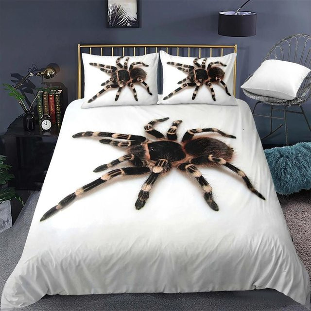 Bettwäsche Set mit Tarantel-3D-Print von Your Warm Home, Schwarz-Weiß, Polyester, B/H: 180 x 210 cm - Bild 1