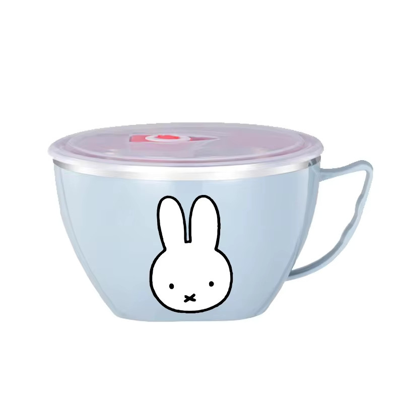 Miffy Kaninchen Isolierte Lunchbox aus Edelstahl in Blau mit Griff als Suppenschüssel und Lebensmittelbehälter - Bild 2
