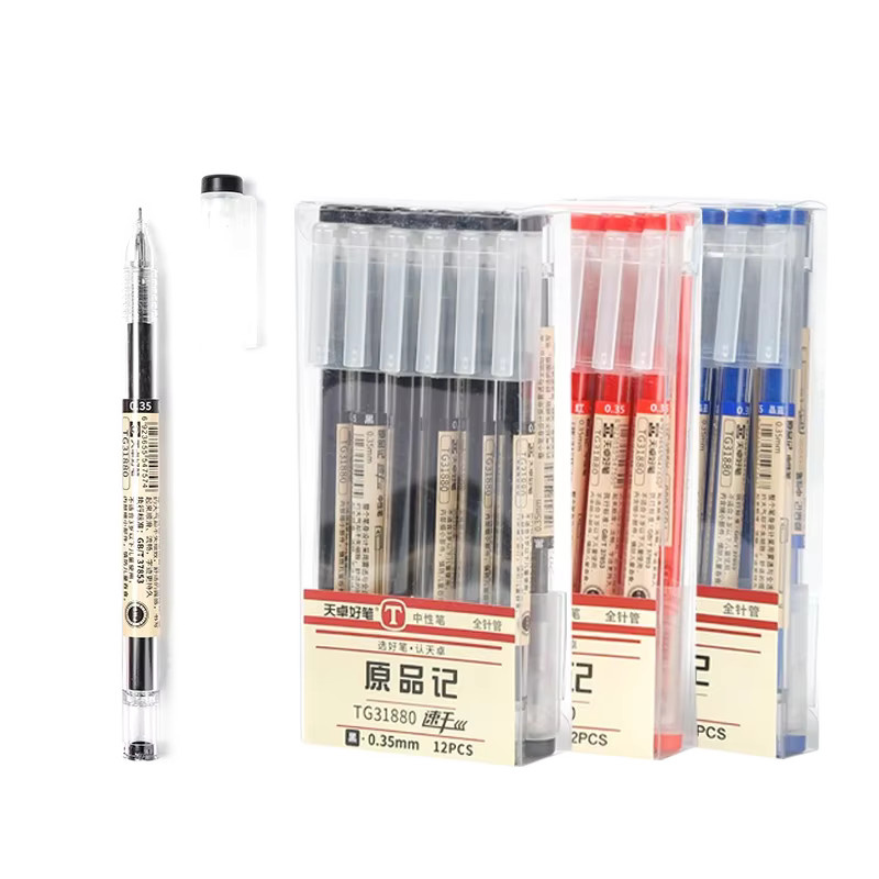 Hopk 144-teiliges Gelstift-Set mit 0,35 mm Spitze, schnelltrocknende Tinte in Schwarz, Blau und Rot für Schule und Büro - Bild 3