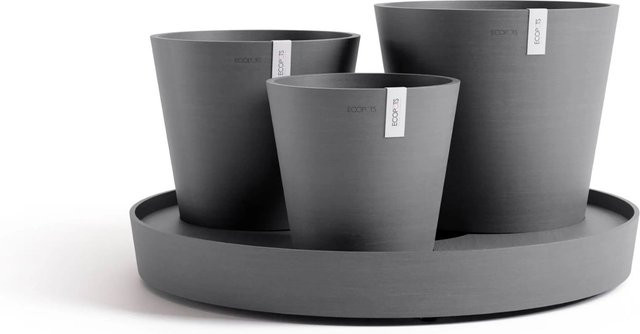 Ecopots Pflanztopf Dubai Grau Durchmesser: 57 cm, Höhe: 30 cm - Bild 1