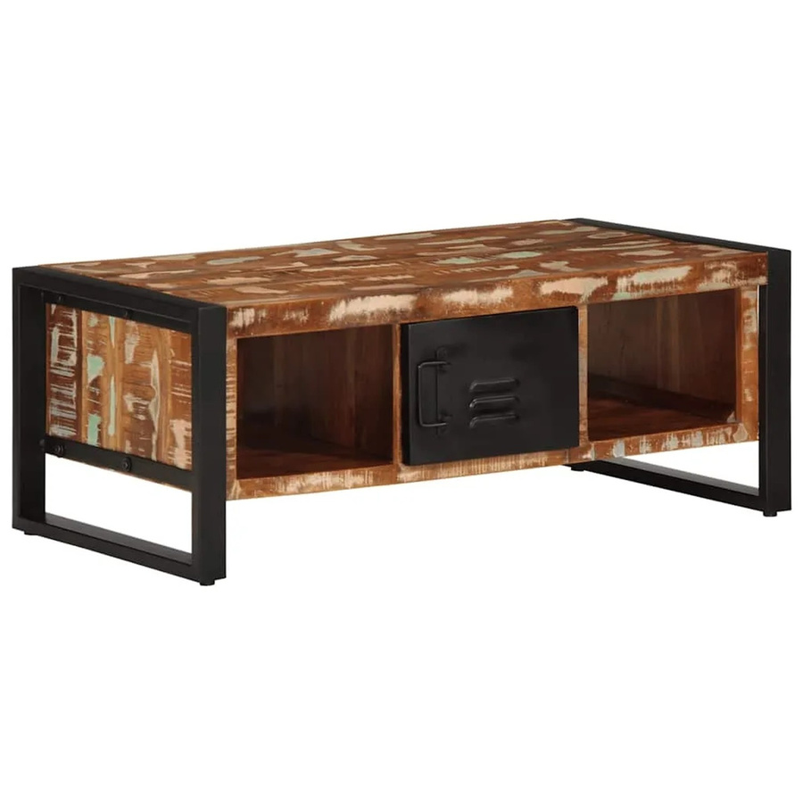 vidaXL Couchtisch aus massivem Altholz in Mehrfarbig, rechteckig, B/T/H: 90 x 50 x 36 cm - Bild 2