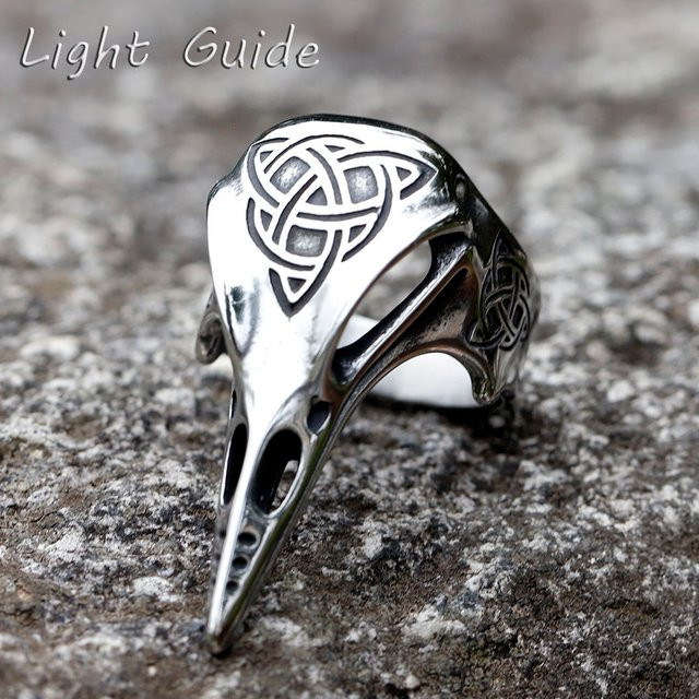 Herrenring Totem-Ring, keltischer Knoten, Rabenkopf - Bild 1