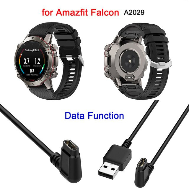 Amazfit Falcon Smartwatch Ladekabel mit USB-A Anschluss und Datenübertragungsfunktion in Schwarz - Bild 1