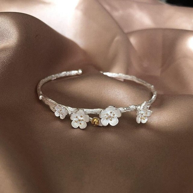 Allbestart Armband, 925 Silber, Blumen Charm, Damen, Vintage - Bild 1