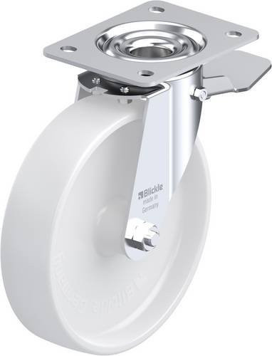 Blickle Lenkrolle LE-PO 200G-ST mit Feststeller, Rad-Durchmesser: 20 cm, Tragfähigkeit: 300 kg, weiß - Bild 1