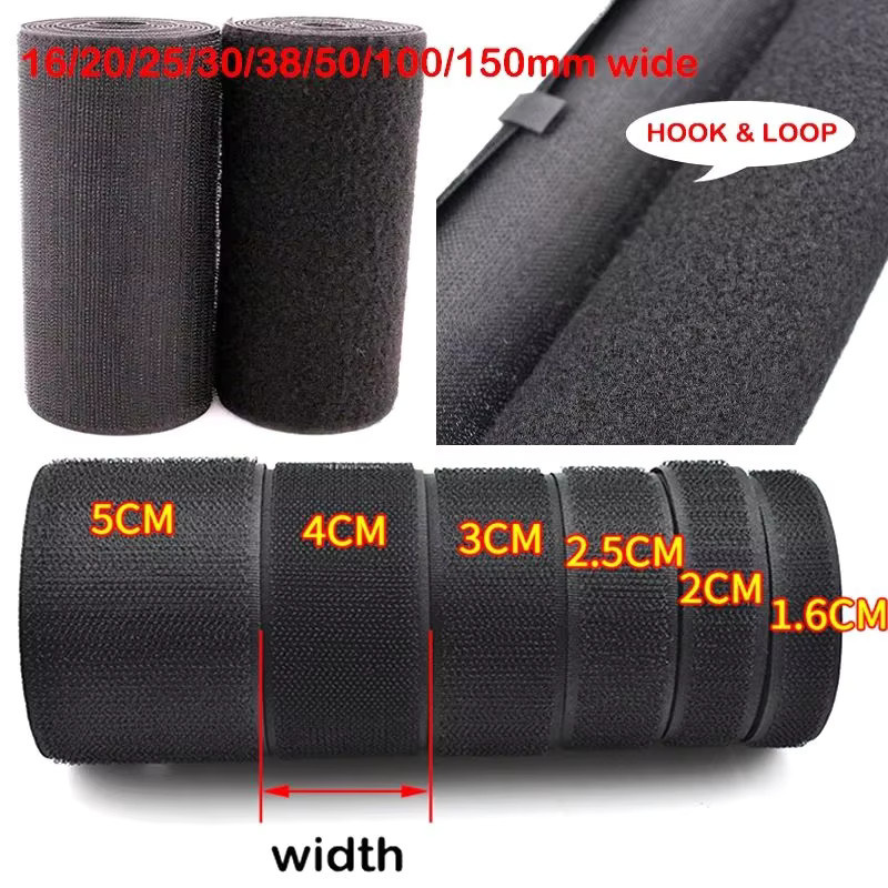 Klettband aus Nylon in Schwarz für Basteln und Nähen, Breite: 20–50 mm - Bild 3