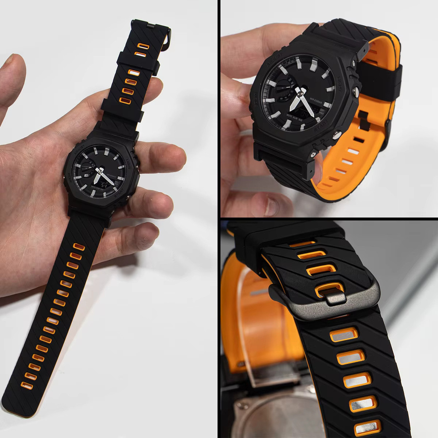 CHIICSMART Uhrenarmband Silikon, Schwarz - Bild 3