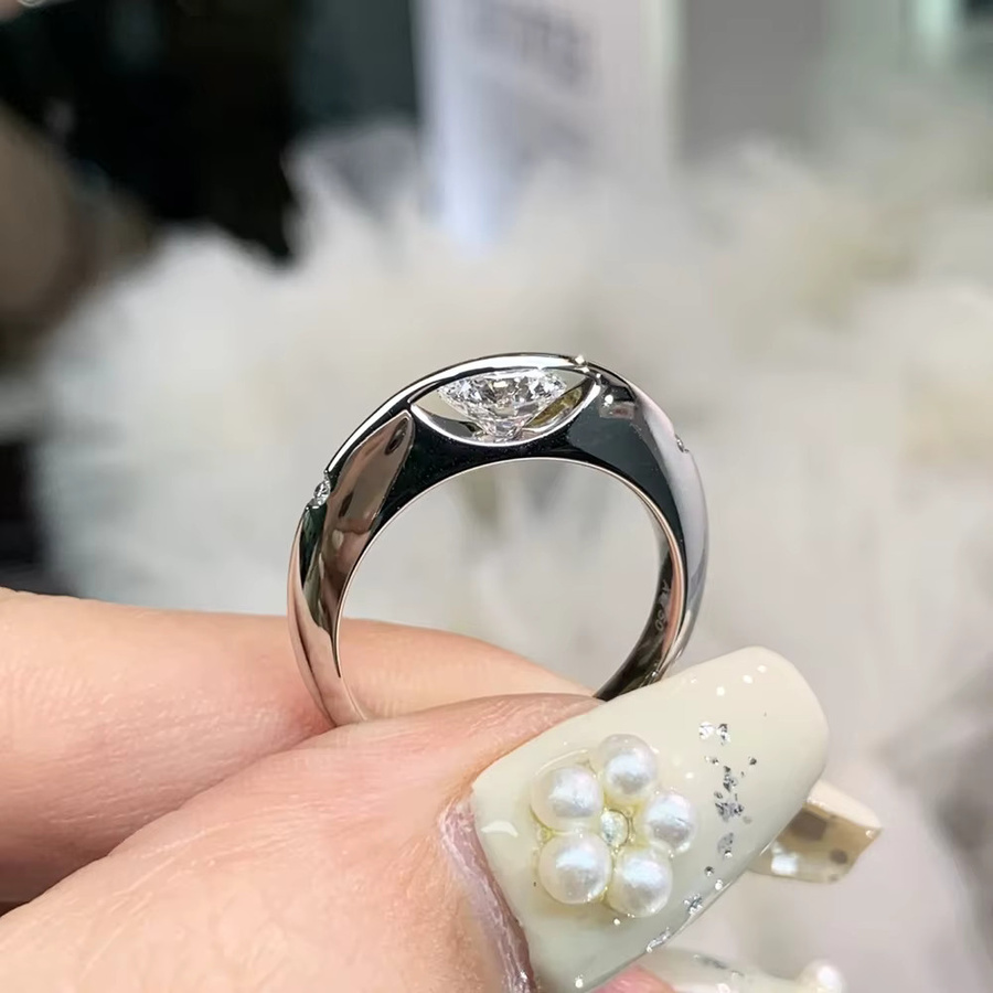 BXINY Ring 925 Silber, Moissanit, Diamant, Damen - Bild 3