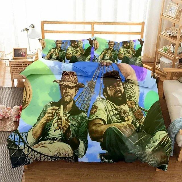 Bettwäscheset Filmstar Bud Spencer und Terence Hill von Yiran Home, 3D-Druck Design, Mehrfarbig, Breite: 260 cm, Höhe: 220 cm - Bild 1