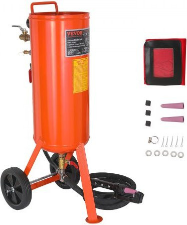 VEVOR Mobiles Sandstrahlgerät Heavy-Duty mit 37,9 l Fassungsvermögen, 60–110 PSI Arbeitsdruck, 2 Düsen und 2,28 m Arbeitsschlauch zum Entfernen von Rost und Farbe - Bild 1