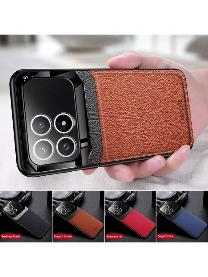 EUCAGR Luxus Acryl Leder Schutzhülle für Xiaomi Redmi K90 Pro Max und Redmi K90 in Blau - Bild 5