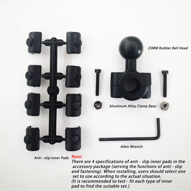 Rare Nova Kugelkopf Adapter Halterung mit Basis für Motorrad Lenker und Rückspiegel, Schwarz, passend für DJI, GoPro und Insta360 Action Kameras - Bild 6