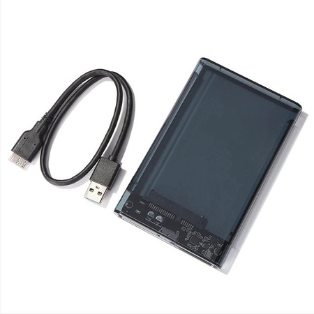 ROUHONG Transparentes HDD-Gehäuse für 2,5 Zoll SSD und HDD, SATA auf USB 3.0 Typ-C 3.1 Adapter, tragbare externe Festplattenbox ohne Werkzeug