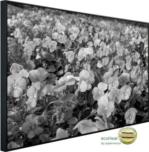 papermoon EcoHeat Infrarotheizung Blumen Schwarz Weiss mit Matt-Effekt und App-Steuerung - Bild 1