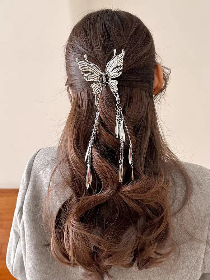 FORWOT Haar Klemme Schmetterling, Perle, Damen - Bild 2