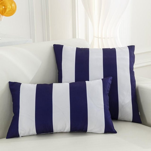 Wasserdichte Zierkissenhülle JMG Clothing mit Streifen-Design in Schwarz Grau Blau, B/H: 45 x 45 cm - Bild 1