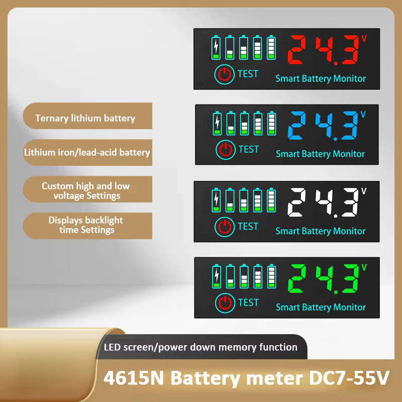 Batterie-Pegelanzeige Tester für 3S-14S 18650 Li-Ion Lipo und Blei-Säure-Batterien mit LED-Spannungsmesser Modul in Rot und Schwarz - Bild 5