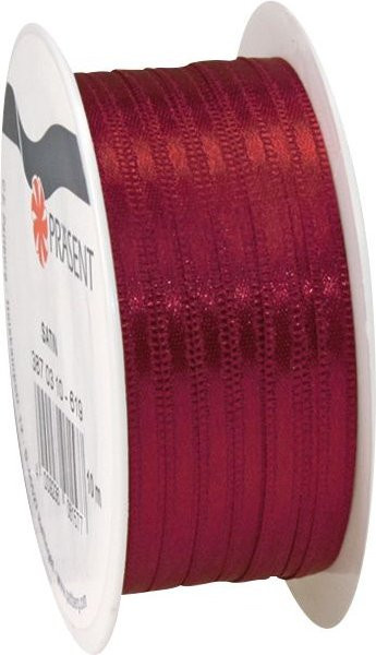 Satinband aus Polyester in Rot, Breite: 0,3 cm - Bild 1