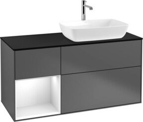 V&B Finion Waschtischunterschrank mit Wandbeleuchtung, Anthrazit lackiert, Breite: 120 cm, Tiefe: 50,1 cm, Höhe: 50,1 cm - Bild 1
