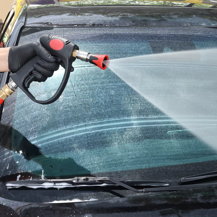 Kaikarai Hochdruck-Wasserpistole mit 360 Grad drehbarem Anti-Tangle Schlauch und 1/4 Zoll Schnellstecker in Schwarz, kompatibel mit Karcher K2-K7 - Bild 5