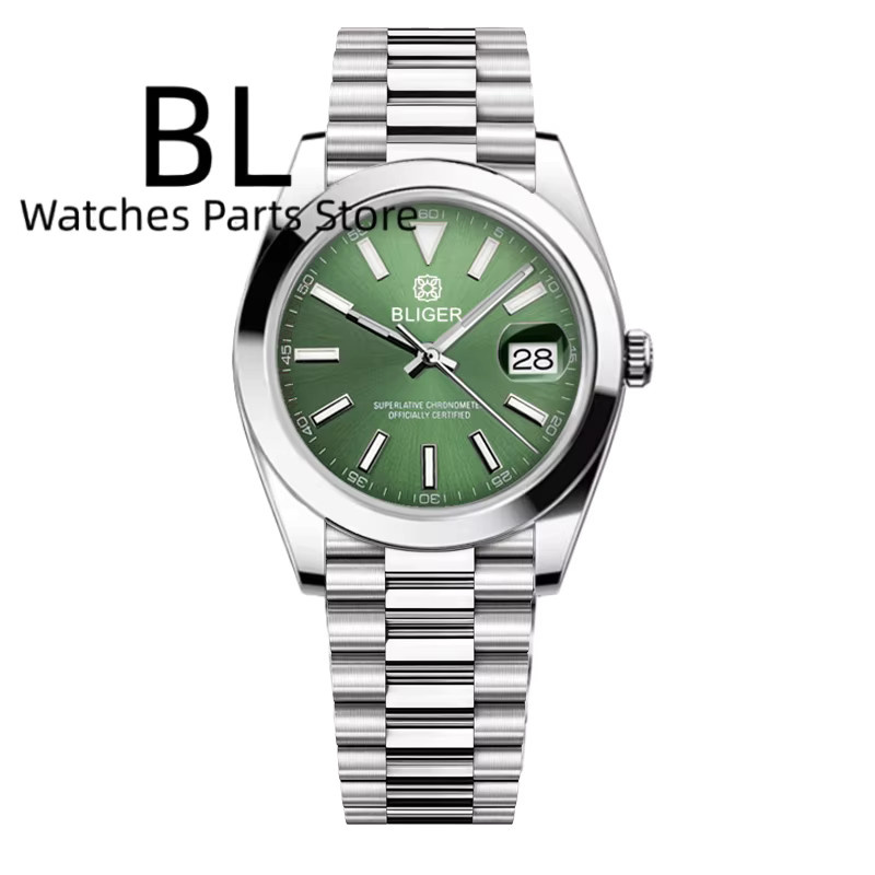 BLIGER Armbanduhr Automatik, Edelstahl, Blau, Saphirglas, Herren - Bild 2