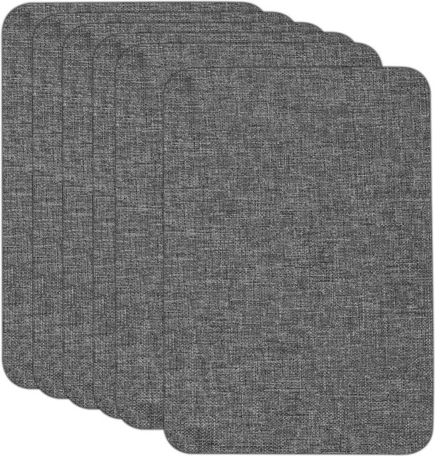 6 Stück selbstklebende Reparaturflicken aus Leinenstoff in Grau von UXCELL für Sofa und Kleidung - Bild 1