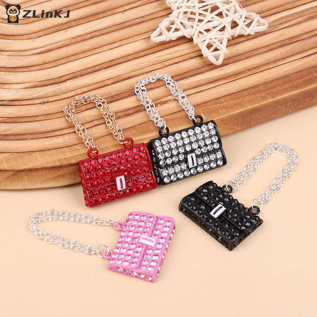 MYPANDA Miniatur Modische Puppenhaus Metall Kette Handtasche Set, Zubehör, Gold - Bild 1