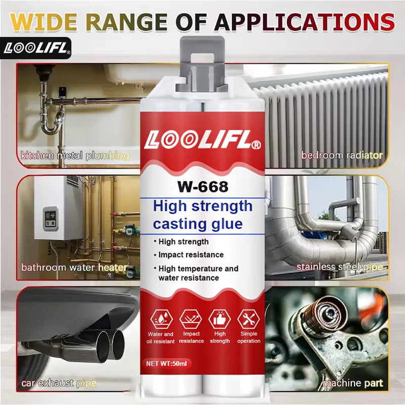 LOOLIFL Epoxid-Gusskleber transparent, 50 ml wasserdichter Allzweck-Verbindungsfüller für Metall, Kunststoff und Zement - Bild 3