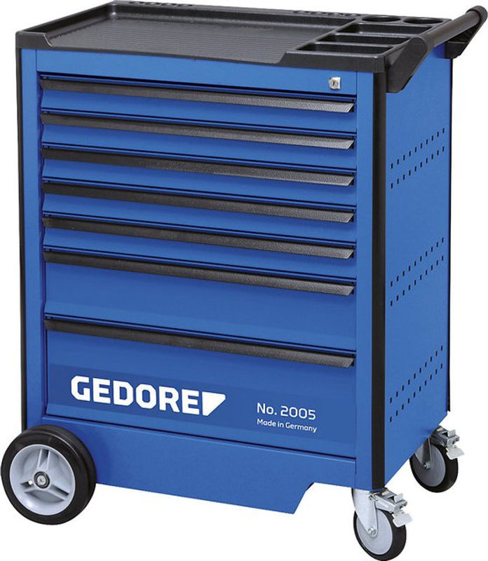 Gedore Werkzeugwagen Blau mit 7 Schubladen, abschließbar und rollbar mit Arbeitsplatte, B/T: 64 x 40 cm - Bild 2