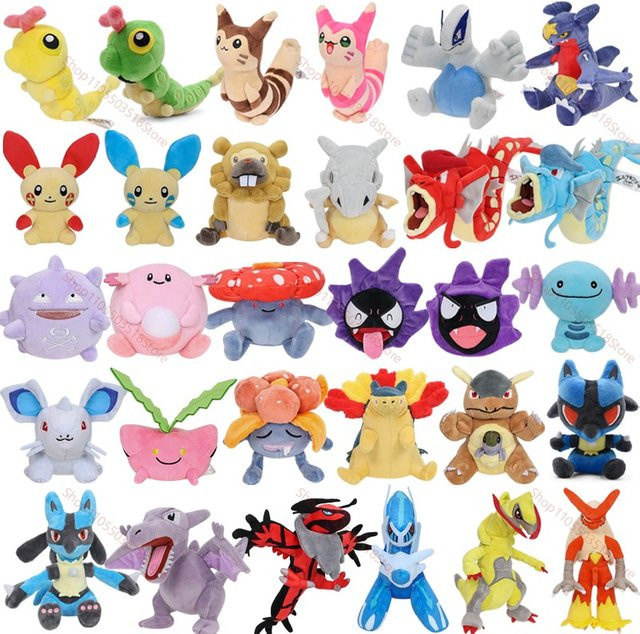 TAKARA TOMY Pokémon Plüschtiere Caterpie Wooper Koffing Hoppip Furret Chansey Nidoran Vileplume Gloom Lucario Garchomp Blaziken, Plüsch / Textil - Bild 1