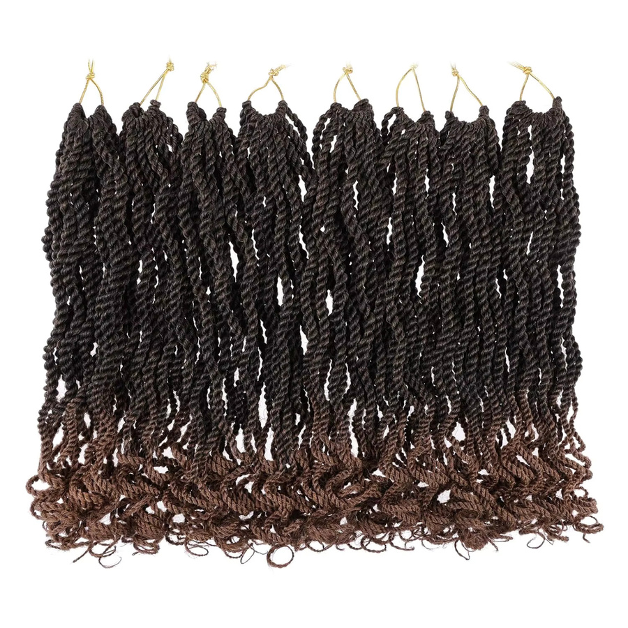 Senegalese Twist Crochet Hair, 8/12 Zoll, Kinky Twist Micro Braids, Damen - Bild 5