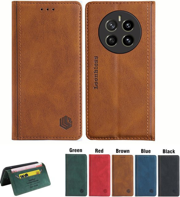 Leder Etui Brieftaschen-Schutzhülle für Honor Magic 7 Lite, Honor Magic7 Pro, Honor Magic 7 5G und Magic7 RSR in Blau - Bild 1