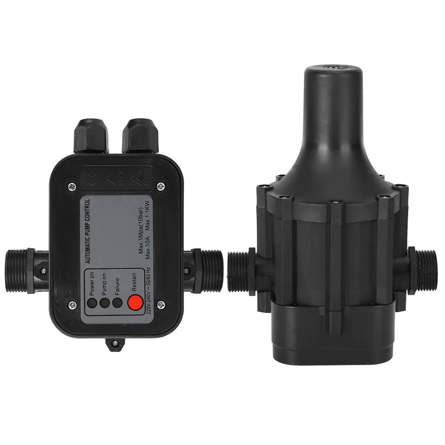 TOPINCN Automatischer Druckregler für Wasserpumpen, selbstansaugender Druckschalter, 220 V, Schwarz - Bild 4