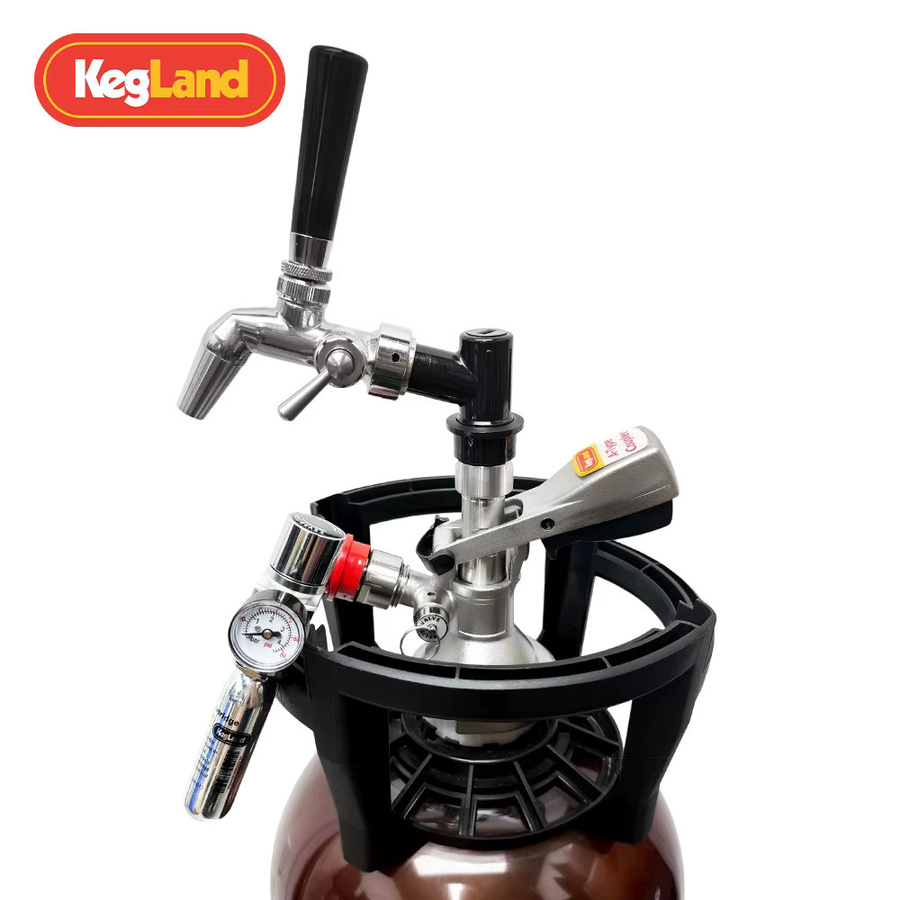 KegLand Bierfass-Kit mit Durchflusskontrolle und Wasserhahn, 20 l, Silber - Bild 2