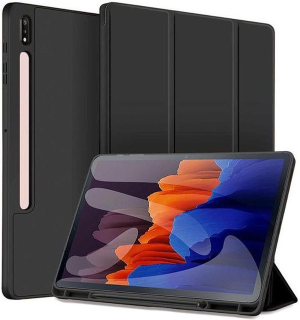 Capa Schutzhülle für Samsung Galaxy Tab S11 S10 S9 S8 Ultra und S8 Plus S7 FE in Schwarz mit Ständer und Stifthalter - Bild 1