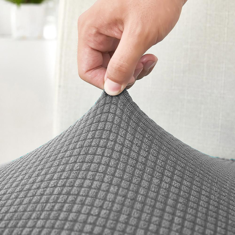 Wasserdichter und elastischer Schalen-Stuhlbezug von BRHUIXUE in Jacquard-Optik, Farbe Dunkelgrau - Bild 2