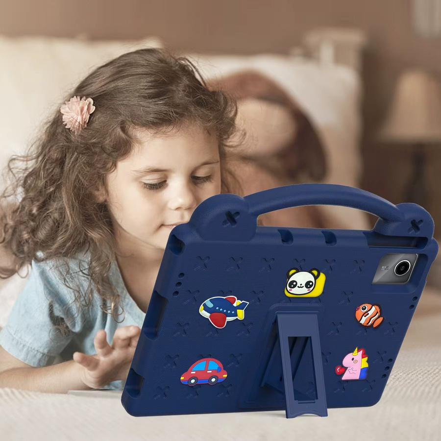 Kinder EVA Standhülle für TCL Tab NxtPaper 11, Tab10 Gen2, Tab 8 (2. Gen) und NXTpaper 5G in Blau mit Griffhalter - Bild 4