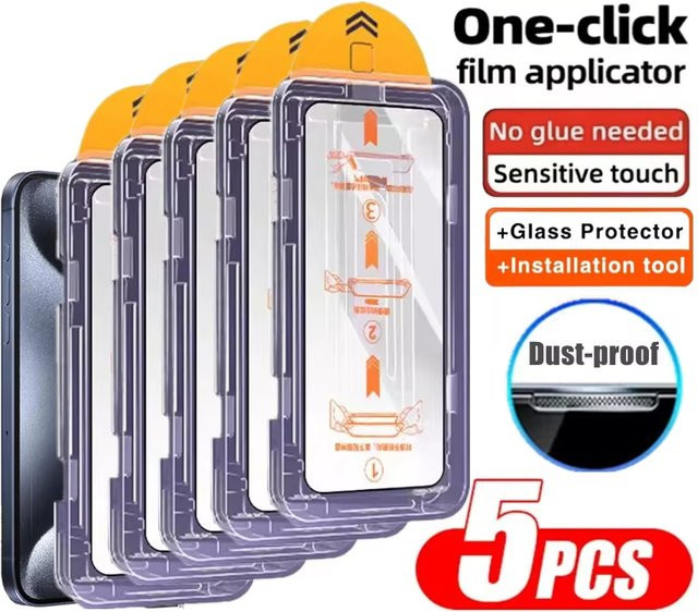 Displayschutzfolie aus Glas für Samsung Galaxy A-Serie (A12 bis A73), transparent, staubfreie Installation - Bild 1